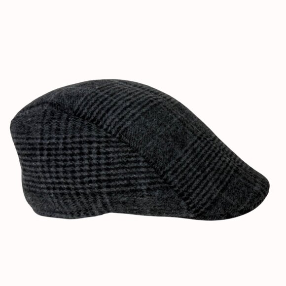 The Hat Circle Other - Mens Charcoal Plaid Flat Cap Mens L Classic Newsboy Ivy Hat Cabbie Style Fall